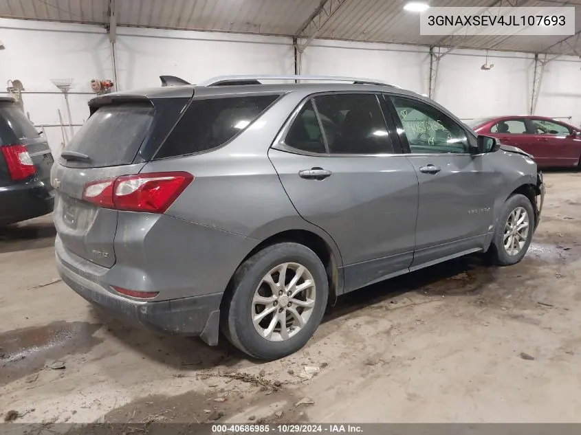 2018 Chevrolet Equinox Lt VIN: 3GNAXSEV4JL107693 Lot: 40686985