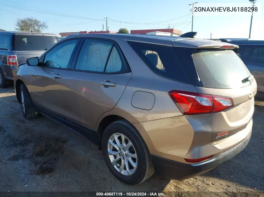 2018 Chevrolet Equinox Ls VIN: 2GNAXHEV8J6188298 Lot: 40687119