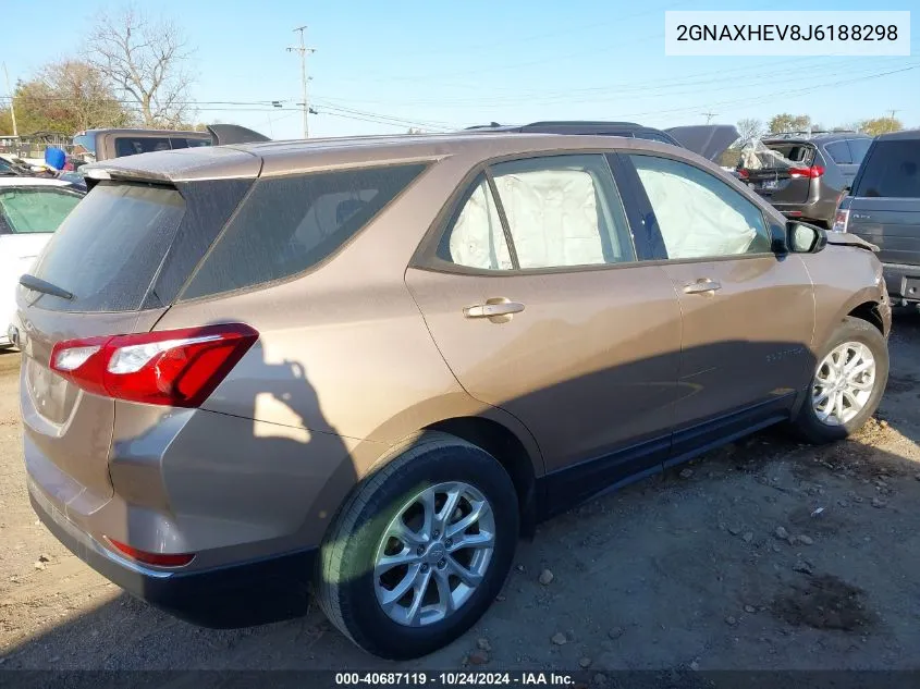 2018 Chevrolet Equinox Ls VIN: 2GNAXHEV8J6188298 Lot: 40687119