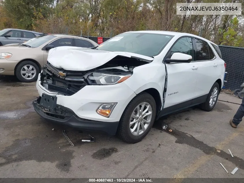 2018 Chevrolet Equinox Lt VIN: 2GNAXJEV0J6350464 Lot: 40687463