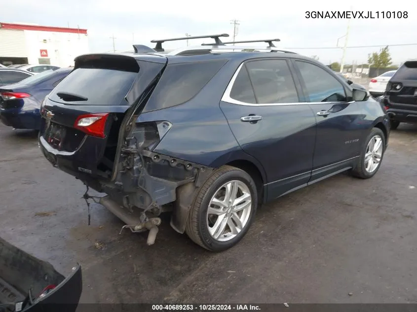 2018 Chevrolet Equinox Premier VIN: 3GNAXMEVXJL110108 Lot: 40689253