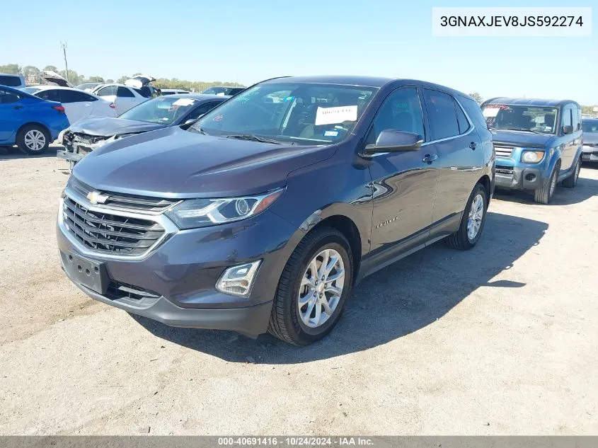 2018 Chevrolet Equinox Lt VIN: 3GNAXJEV8JS592274 Lot: 40691416