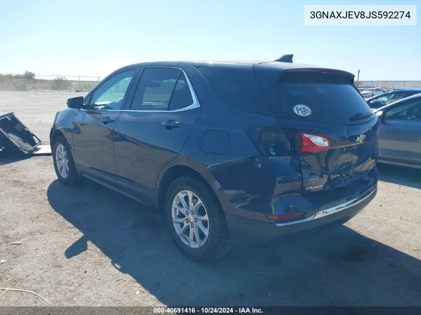 2018 Chevrolet Equinox Lt VIN: 3GNAXJEV8JS592274 Lot: 40691416