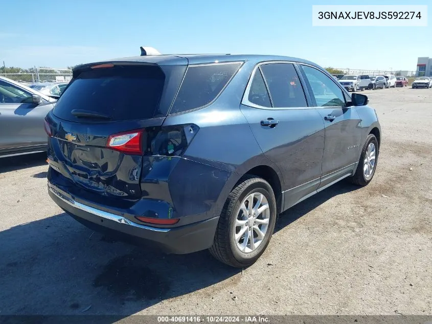 2018 Chevrolet Equinox Lt VIN: 3GNAXJEV8JS592274 Lot: 40691416