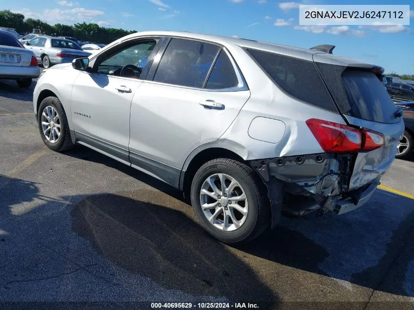 2018 Chevrolet Equinox Lt VIN: 2GNAXJEV2J6247112 Lot: 40695629