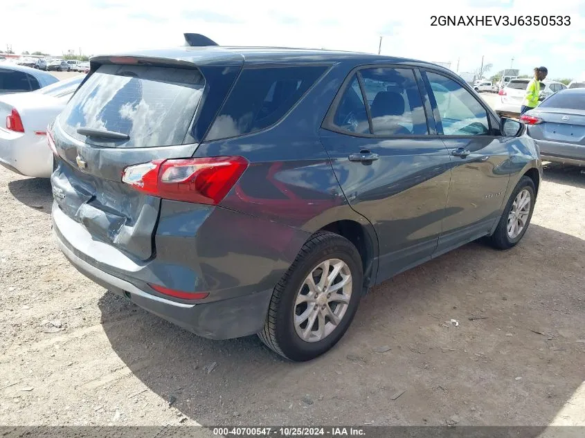 2018 Chevrolet Equinox Ls VIN: 2GNAXHEV3J6350533 Lot: 40700547