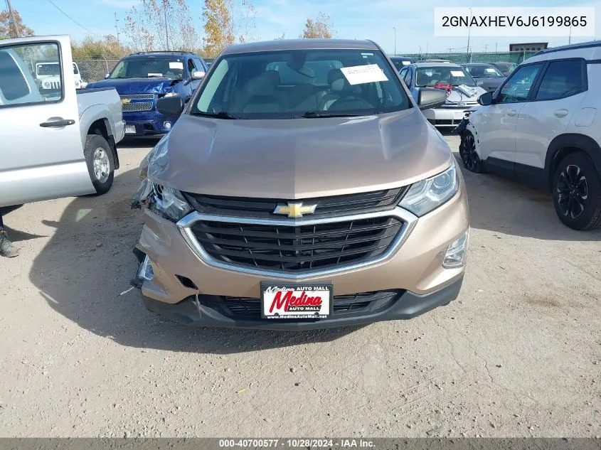 2018 Chevrolet Equinox Ls VIN: 2GNAXHEV6J6199865 Lot: 40700577