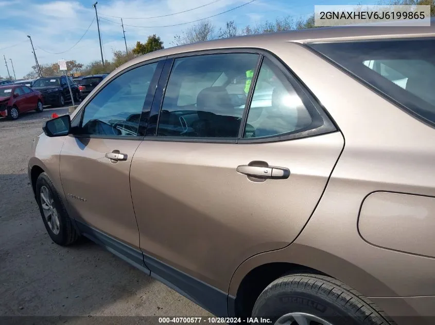 2018 Chevrolet Equinox Ls VIN: 2GNAXHEV6J6199865 Lot: 40700577