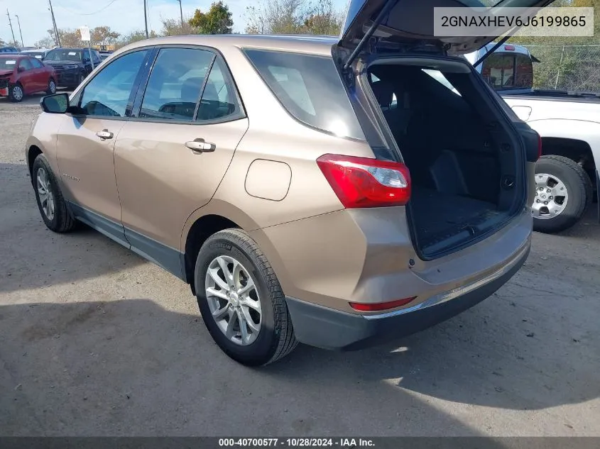 2018 Chevrolet Equinox Ls VIN: 2GNAXHEV6J6199865 Lot: 40700577