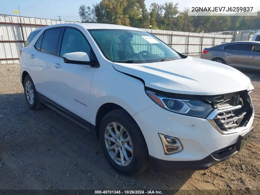 2018 Chevrolet Equinox Lt VIN: 2GNAXJEV7J6259837 Lot: 40701345