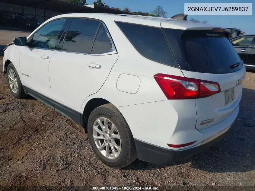 2018 Chevrolet Equinox Lt VIN: 2GNAXJEV7J6259837 Lot: 40701345