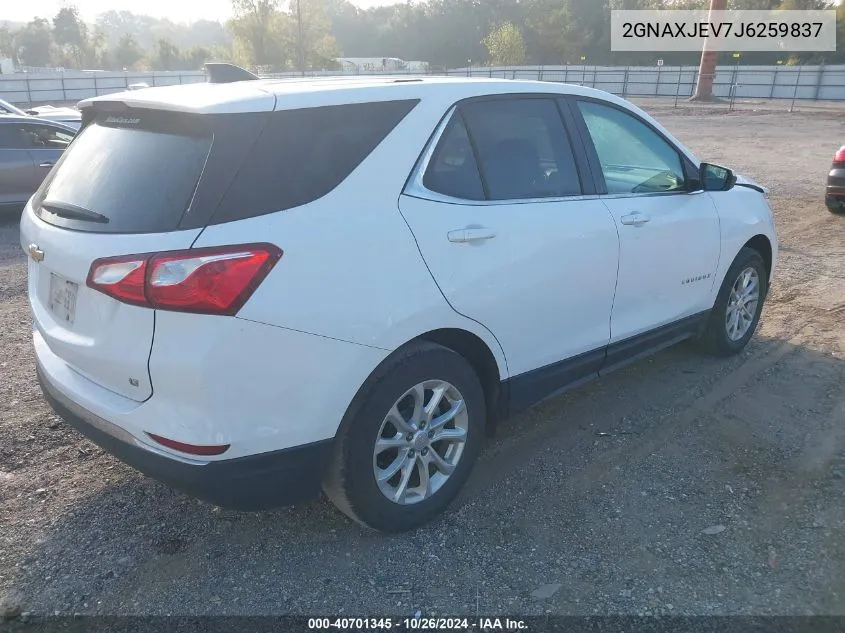 2018 Chevrolet Equinox Lt VIN: 2GNAXJEV7J6259837 Lot: 40701345