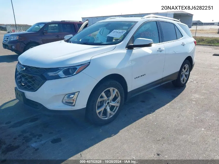 2018 Chevrolet Equinox Lt VIN: 2GNAXTEX8J6282251 Lot: 40702525