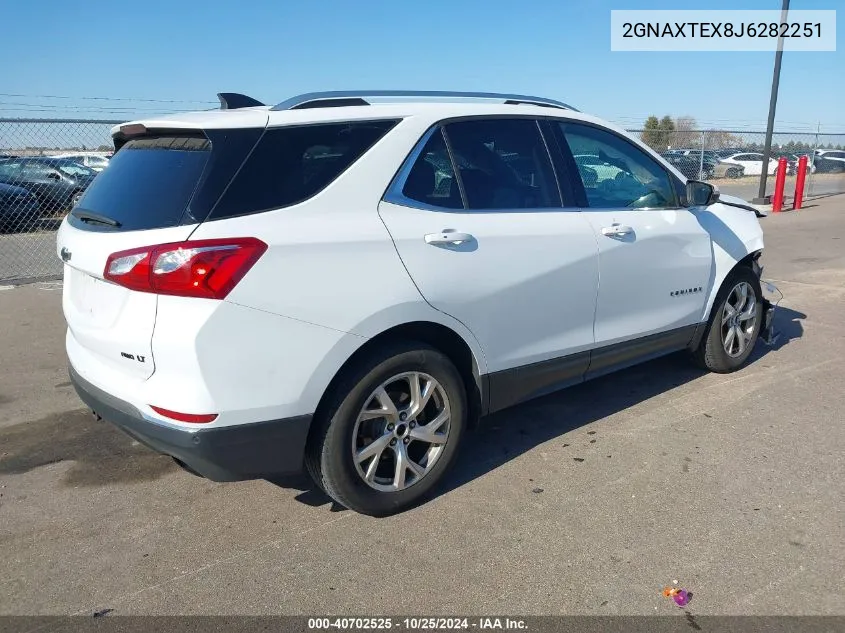 2018 Chevrolet Equinox Lt VIN: 2GNAXTEX8J6282251 Lot: 40702525