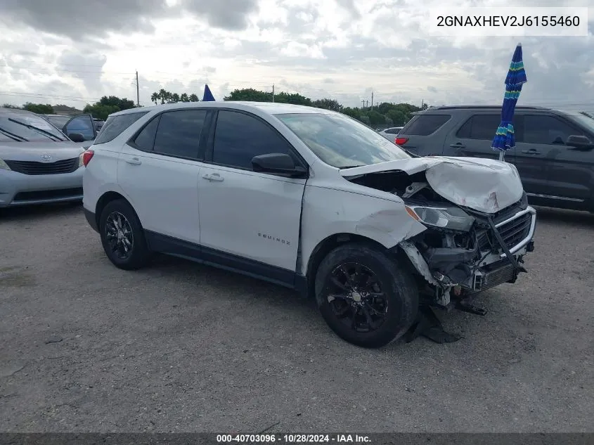 2018 Chevrolet Equinox Ls VIN: 2GNAXHEV2J6155460 Lot: 40703096