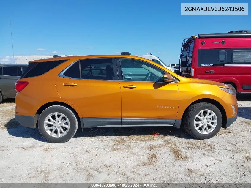 2018 Chevrolet Equinox Lt VIN: 2GNAXJEV3J6243506 Lot: 40703608