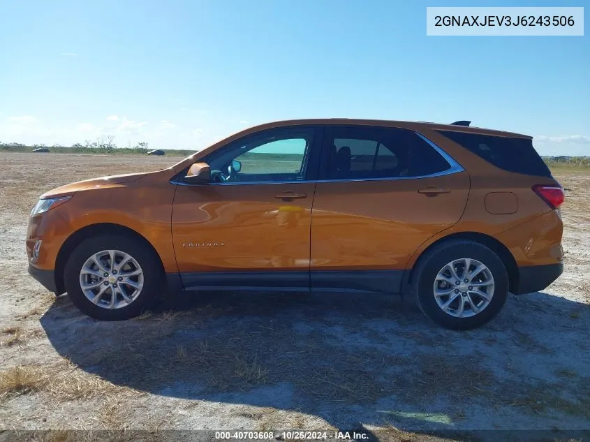 2018 Chevrolet Equinox Lt VIN: 2GNAXJEV3J6243506 Lot: 40703608