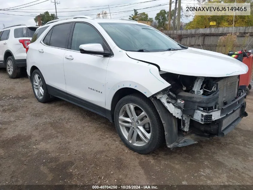 2018 Chevrolet Equinox Premier VIN: 2GNAXVEV6J6149465 Lot: 40704250