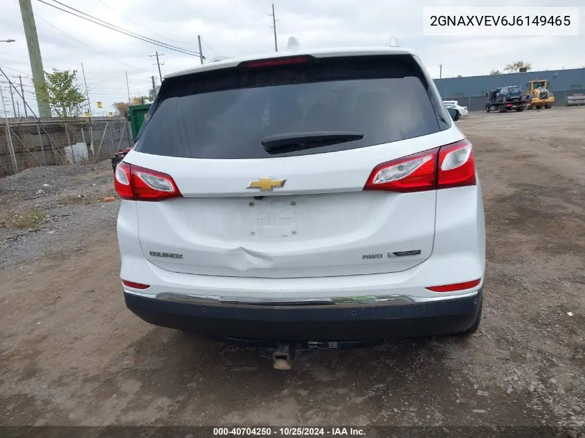 2018 Chevrolet Equinox Premier VIN: 2GNAXVEV6J6149465 Lot: 40704250