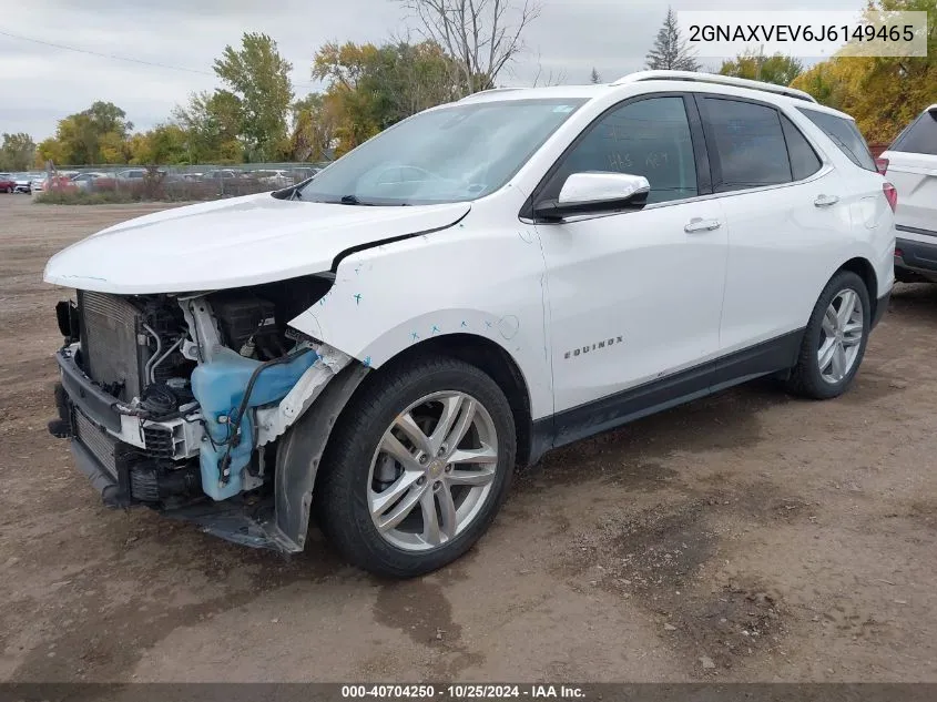 2018 Chevrolet Equinox Premier VIN: 2GNAXVEV6J6149465 Lot: 40704250