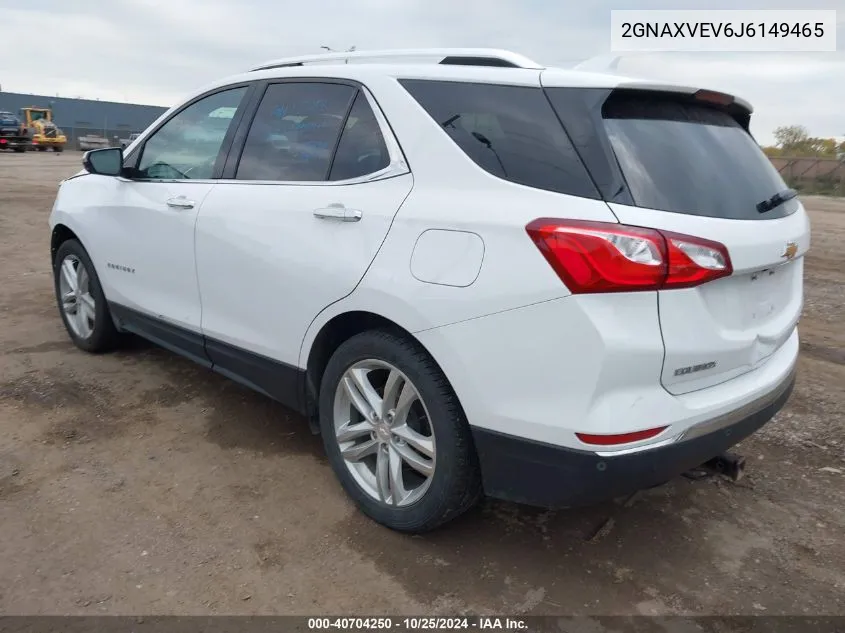 2018 Chevrolet Equinox Premier VIN: 2GNAXVEV6J6149465 Lot: 40704250