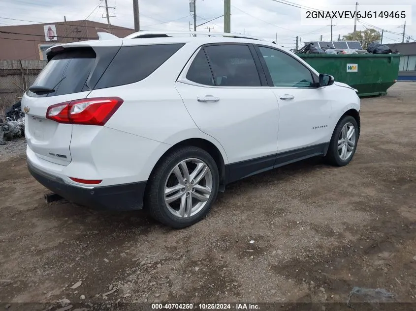 2018 Chevrolet Equinox Premier VIN: 2GNAXVEV6J6149465 Lot: 40704250