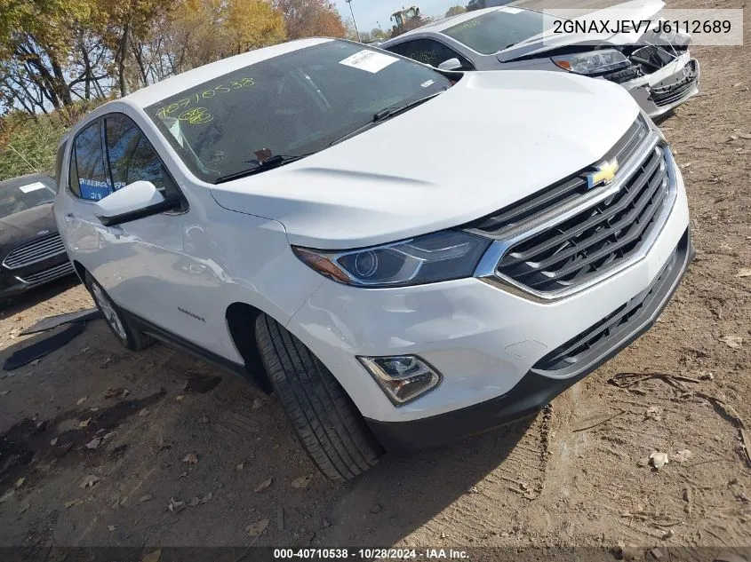 2018 Chevrolet Equinox Lt VIN: 2GNAXJEV7J6112689 Lot: 40710538