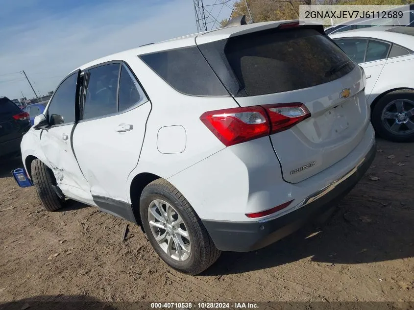 2018 Chevrolet Equinox Lt VIN: 2GNAXJEV7J6112689 Lot: 40710538