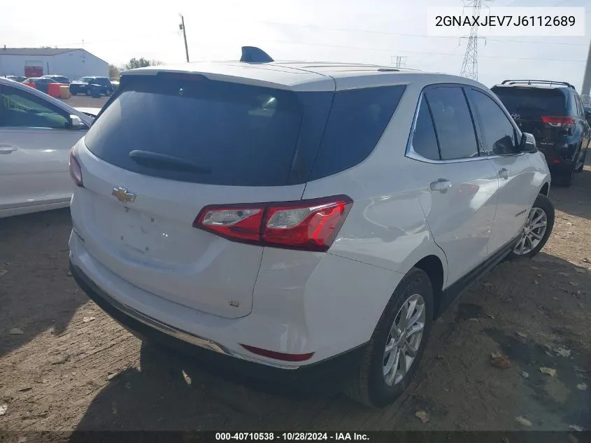 2018 Chevrolet Equinox Lt VIN: 2GNAXJEV7J6112689 Lot: 40710538