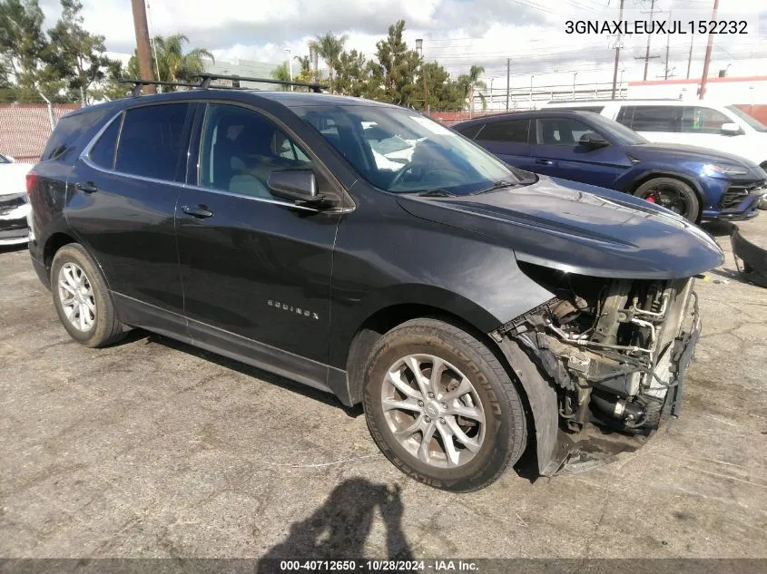 2018 Chevrolet Equinox Lt VIN: 3GNAXLEUXJL152232 Lot: 40712650