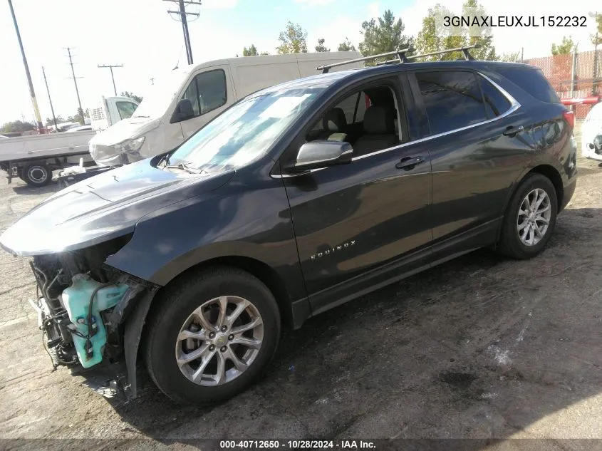 2018 Chevrolet Equinox Lt VIN: 3GNAXLEUXJL152232 Lot: 40712650