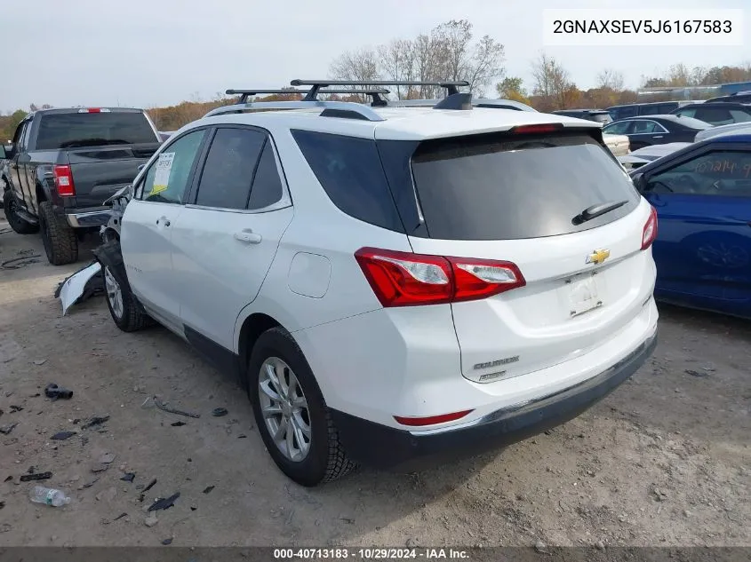 2018 Chevrolet Equinox Lt VIN: 2GNAXSEV5J6167583 Lot: 40713183