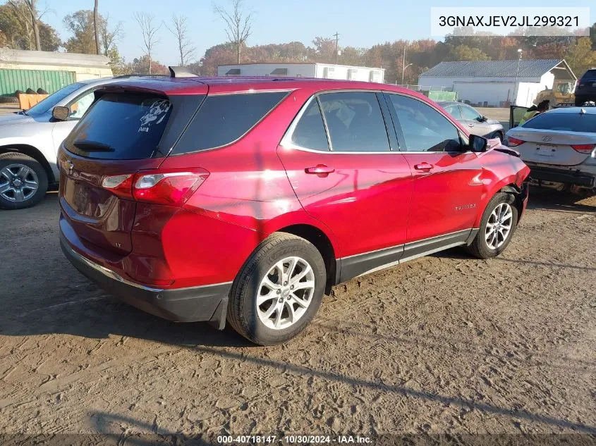 2018 Chevrolet Equinox Lt VIN: 3GNAXJEV2JL299321 Lot: 40718147