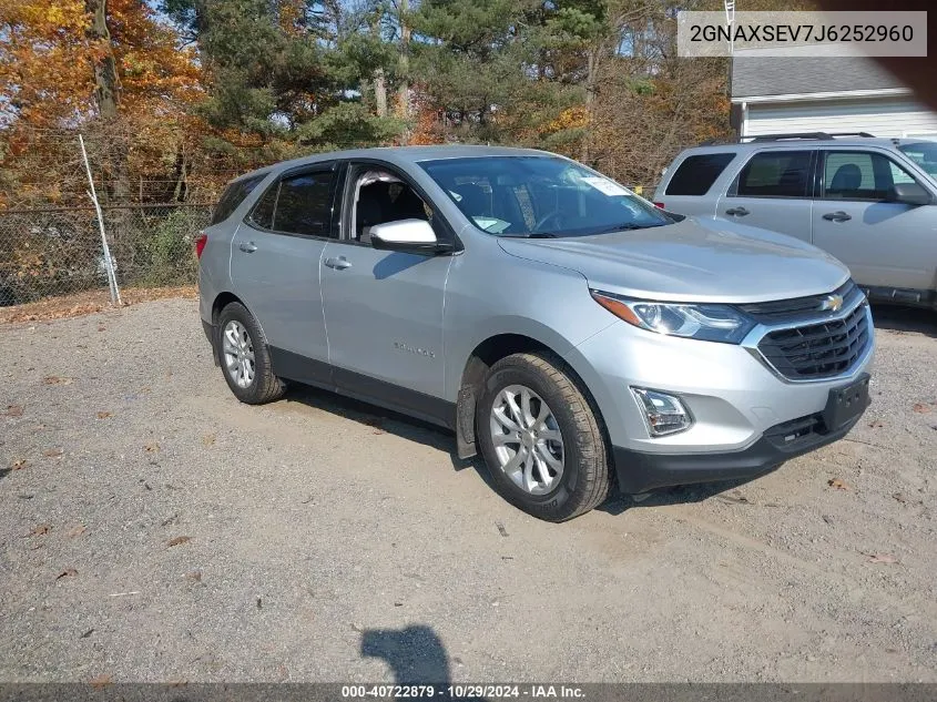 2018 Chevrolet Equinox Lt VIN: 2GNAXSEV7J6252960 Lot: 40722879