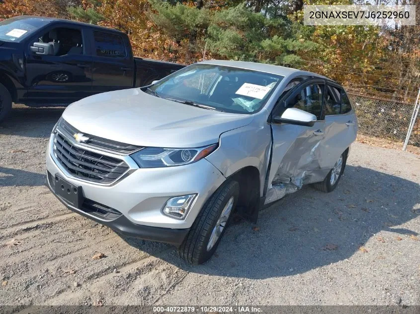 2018 Chevrolet Equinox Lt VIN: 2GNAXSEV7J6252960 Lot: 40722879