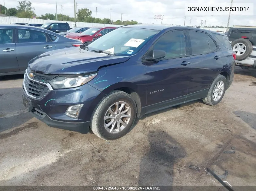 2018 Chevrolet Equinox Ls VIN: 3GNAXHEV6JS531014 Lot: 40725643