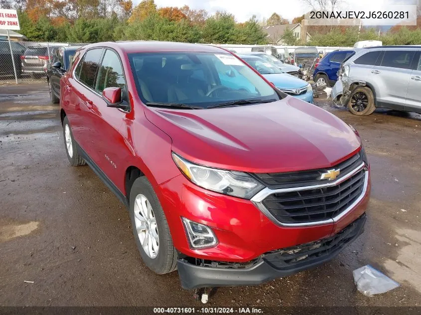 2018 Chevrolet Equinox Lt VIN: 2GNAXJEV2J6260281 Lot: 40731601