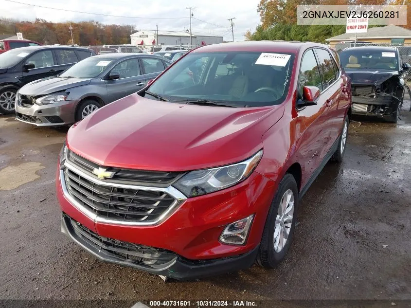 2018 Chevrolet Equinox Lt VIN: 2GNAXJEV2J6260281 Lot: 40731601