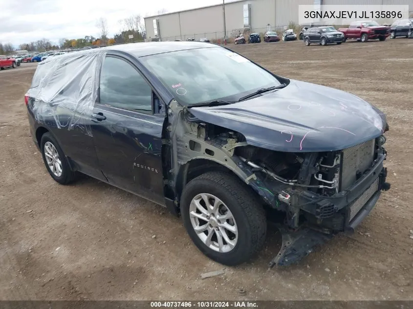 2018 Chevrolet Equinox Lt VIN: 3GNAXJEV1JL135896 Lot: 40737496