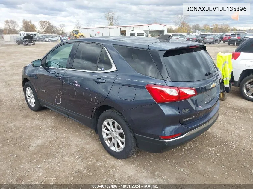 2018 Chevrolet Equinox Lt VIN: 3GNAXJEV1JL135896 Lot: 40737496