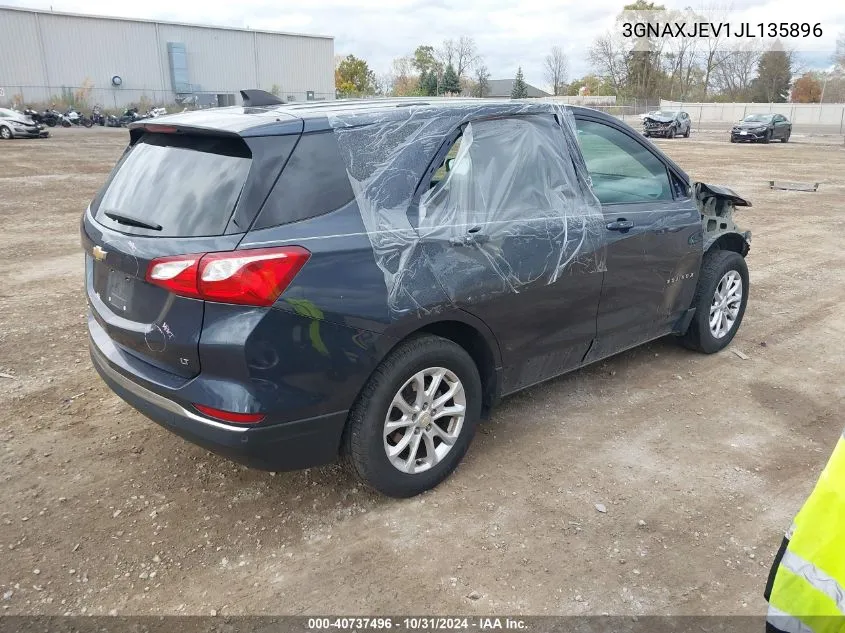 2018 Chevrolet Equinox Lt VIN: 3GNAXJEV1JL135896 Lot: 40737496