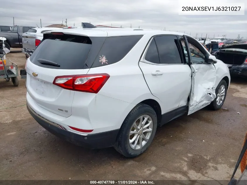 2018 Chevrolet Equinox Lt VIN: 2GNAXSEV1J6321027 Lot: 40747769