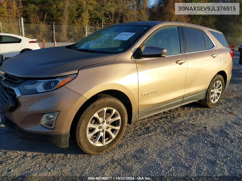 2018 Chevrolet Equinox Lt VIN: 3GNAXSEV9JL376515 Lot: 40748577