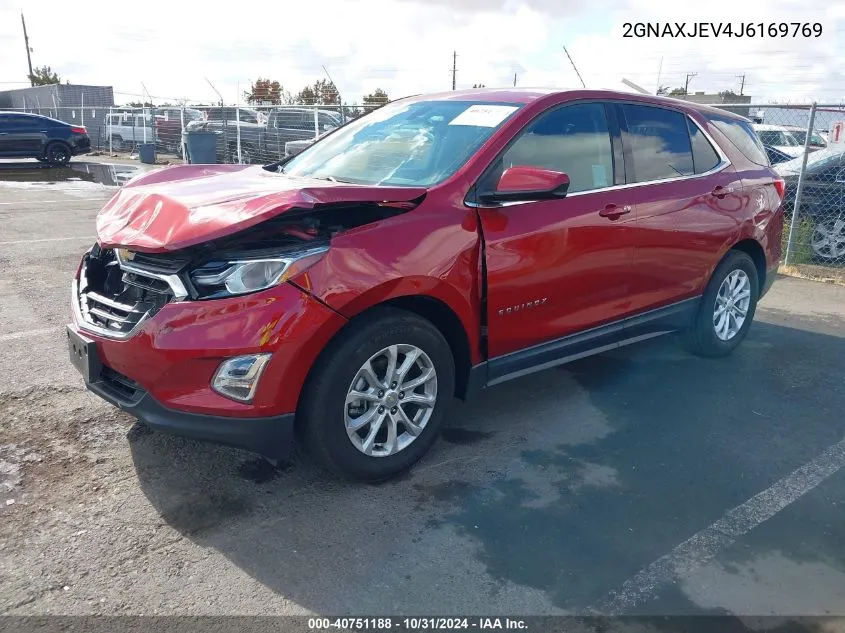 2018 Chevrolet Equinox Lt VIN: 2GNAXJEV4J6169769 Lot: 40751188