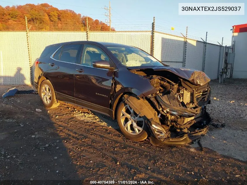 2018 Chevrolet Equinox Lt VIN: 3GNAXTEX2JS529037 Lot: 40754389