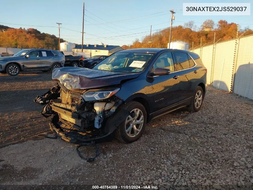 2018 Chevrolet Equinox Lt VIN: 3GNAXTEX2JS529037 Lot: 40754389