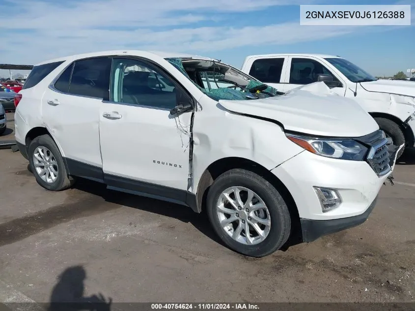 2018 Chevrolet Equinox Lt VIN: 2GNAXSEV0J6126388 Lot: 40754624