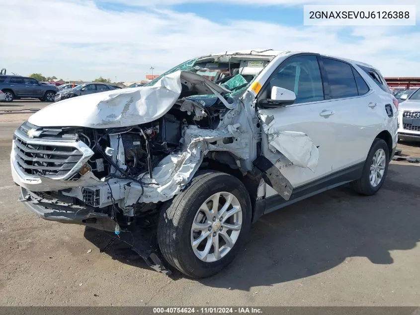 2018 Chevrolet Equinox Lt VIN: 2GNAXSEV0J6126388 Lot: 40754624