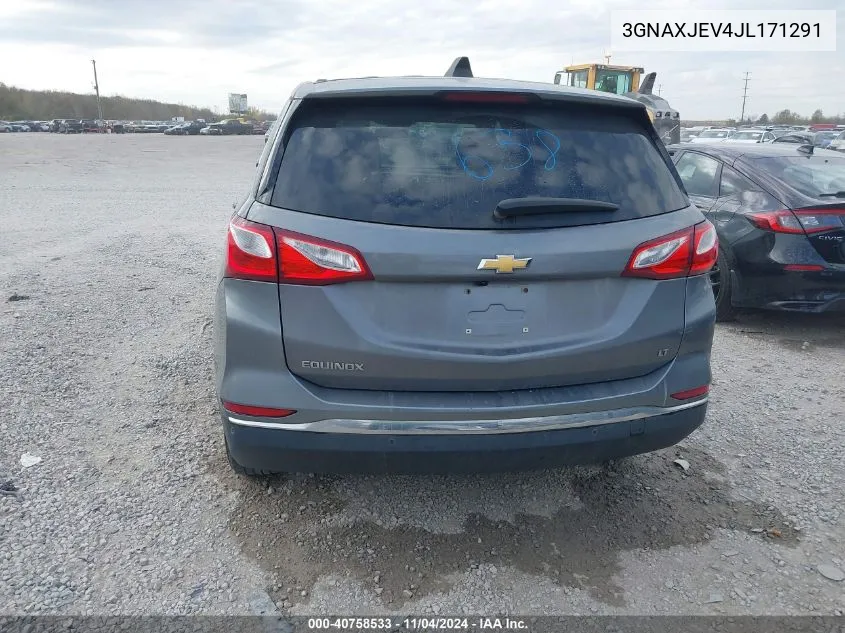 2018 Chevrolet Equinox Lt VIN: 3GNAXJEV4JL171291 Lot: 40758533