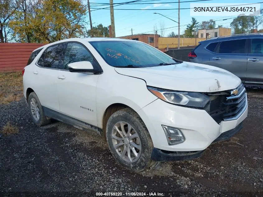 2018 Chevrolet Equinox Lt VIN: 3GNAXJEV4JS646721 Lot: 40759220